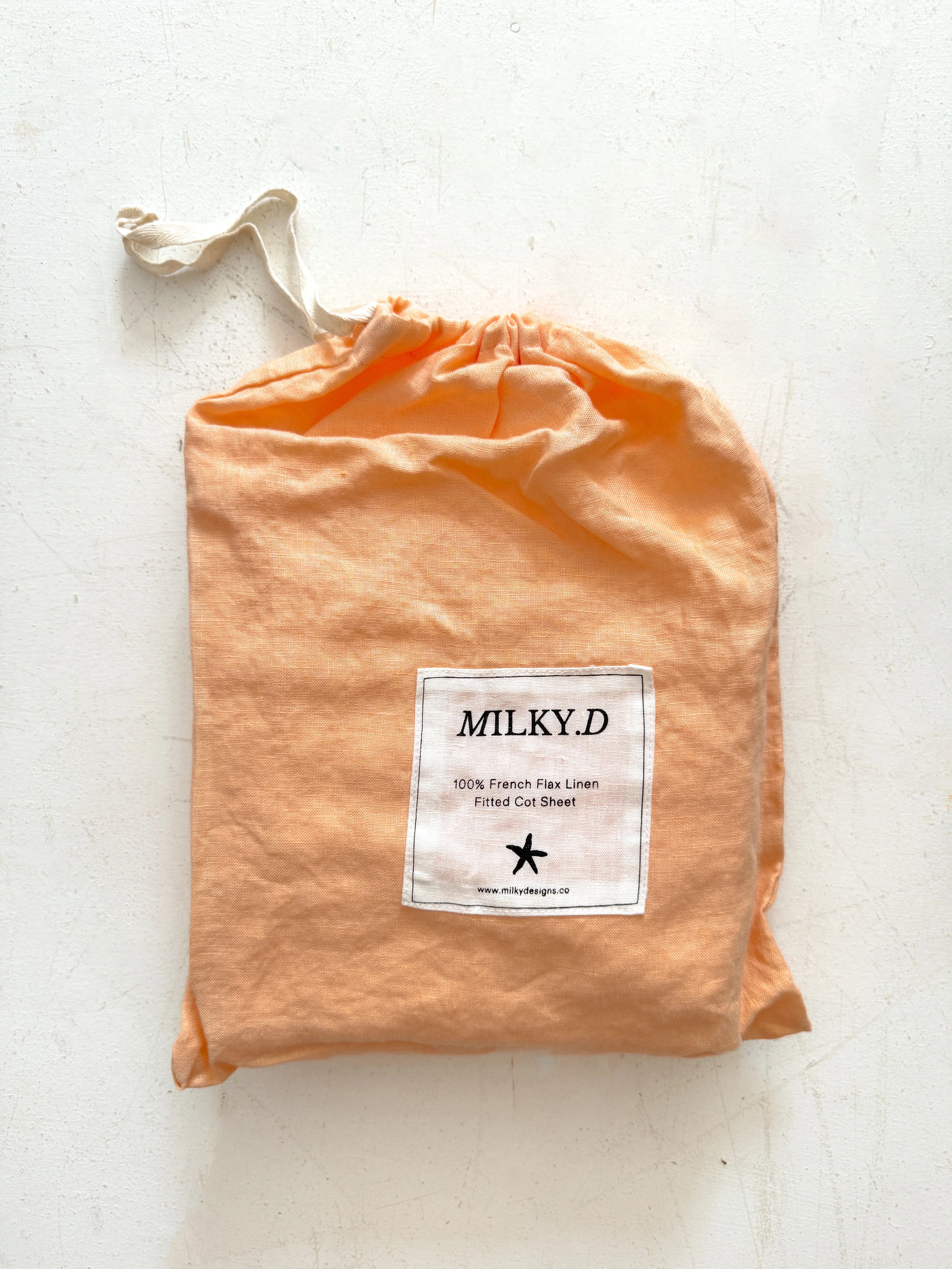 Peach Linen Bassinet Sheet