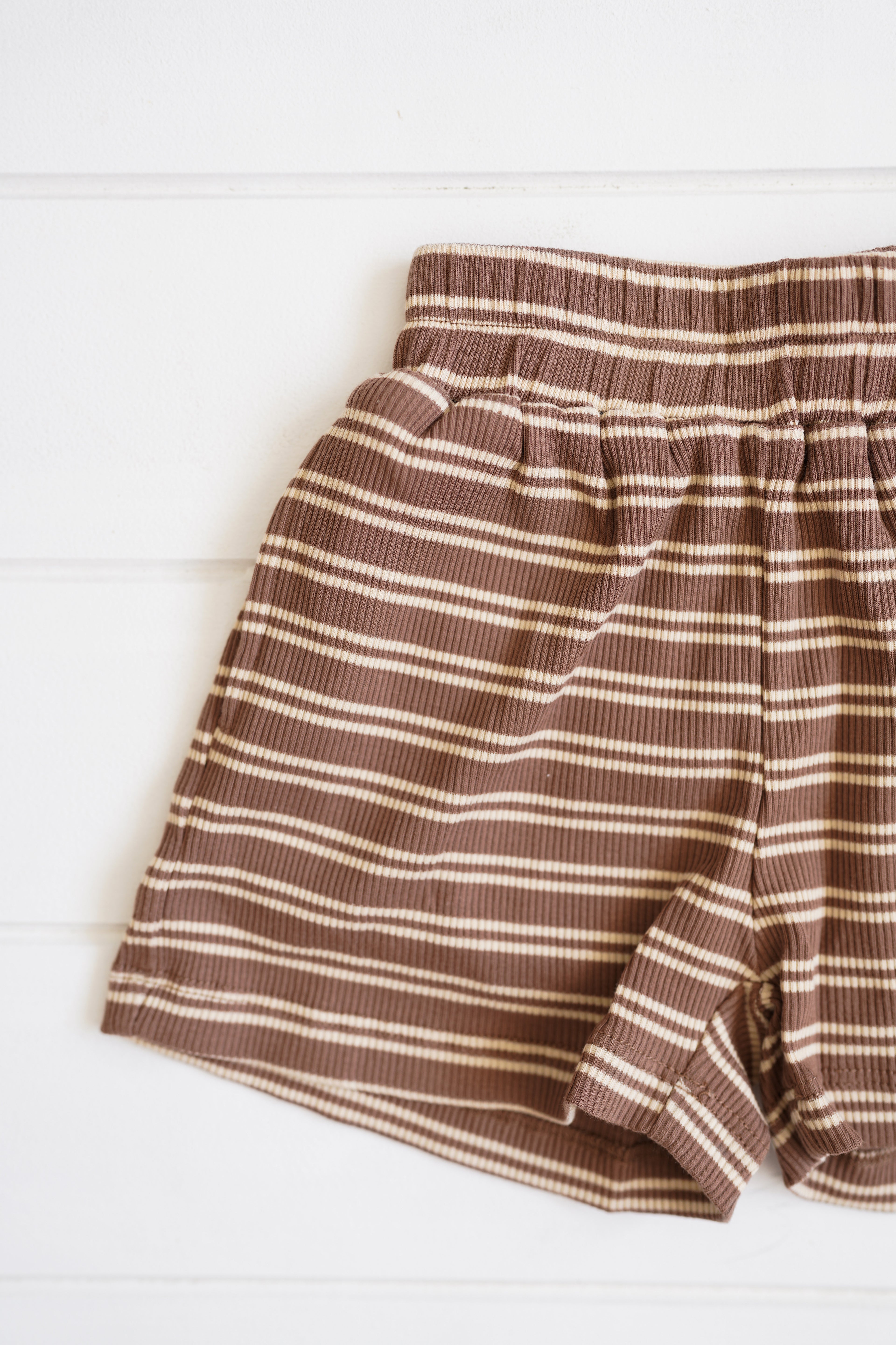 Rib Short - Choc stripe