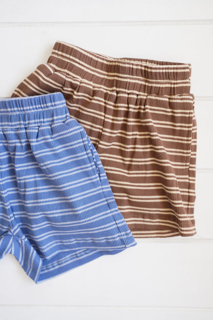 Rib Short - Blue stripe