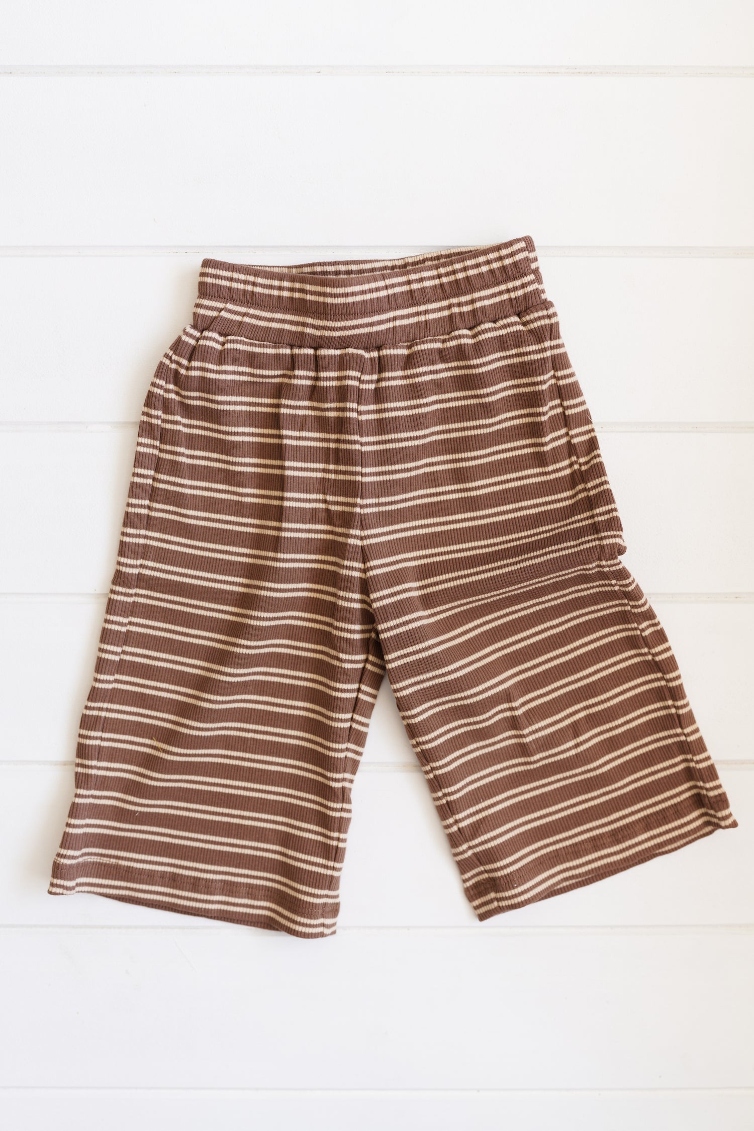 Rib Pant - Choc stripe