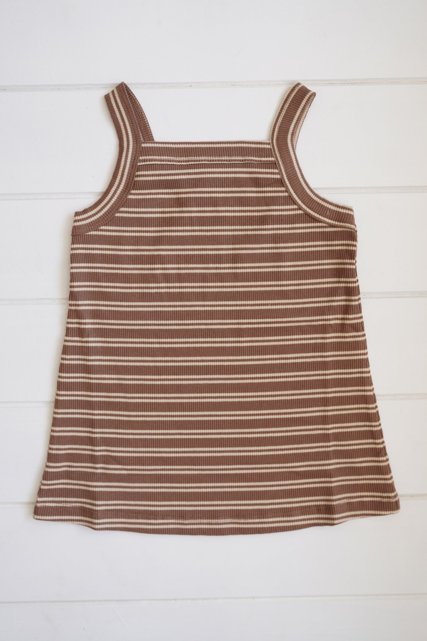 
                  
                    Bobbi Rib Dress - Choc stripe
                  
                