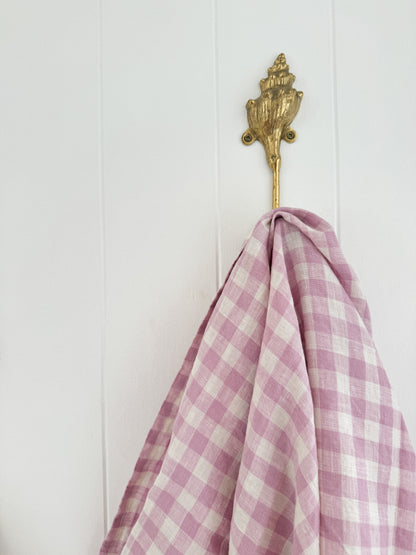 Lilac Gingham Linen Wrap