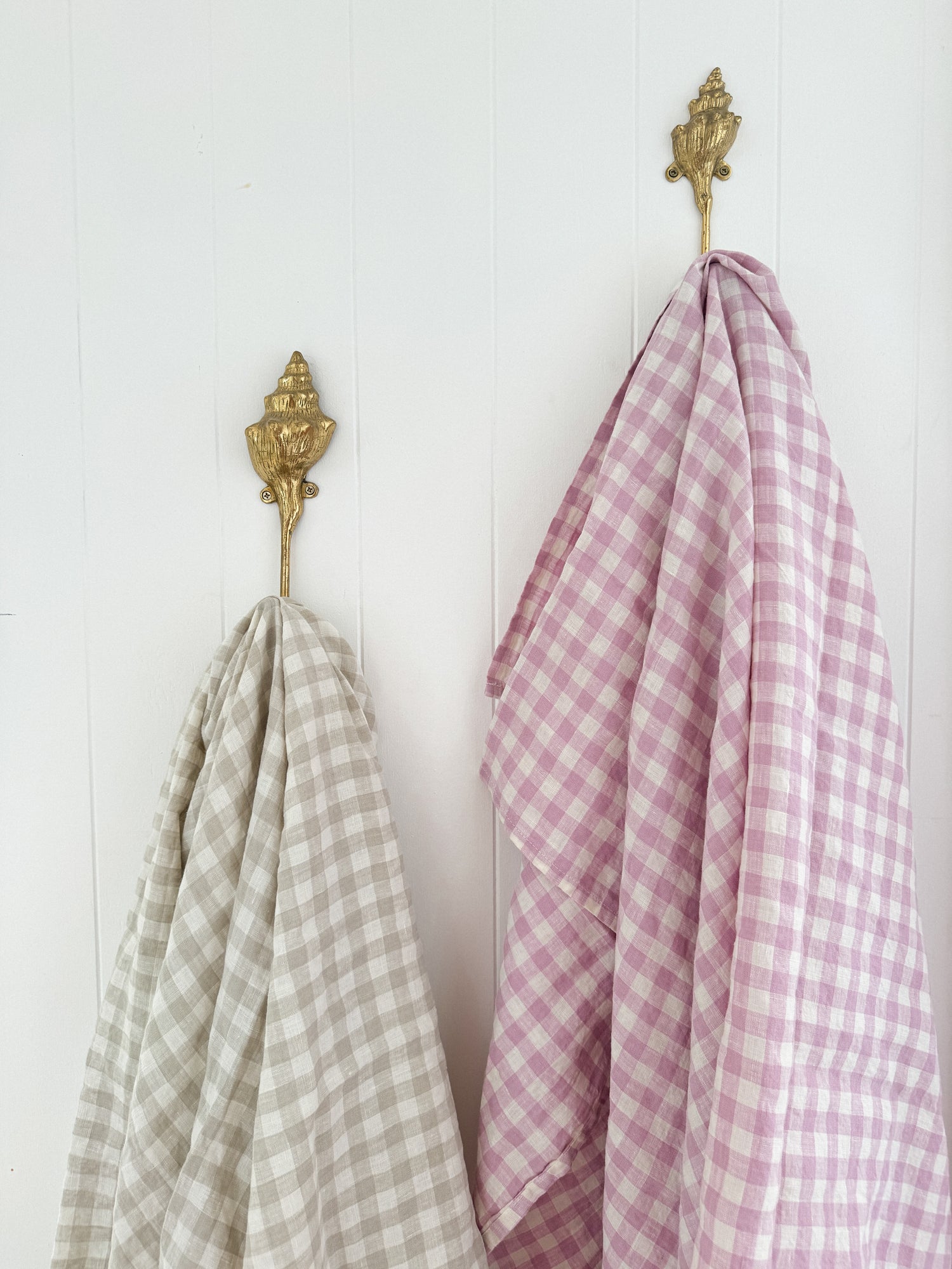 Lilac Gingham Linen Wrap