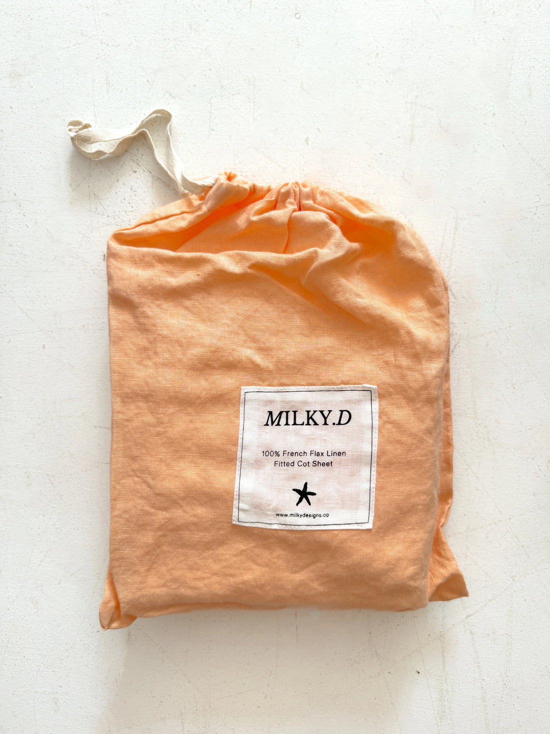 Peach Linen Bassinet Sheet