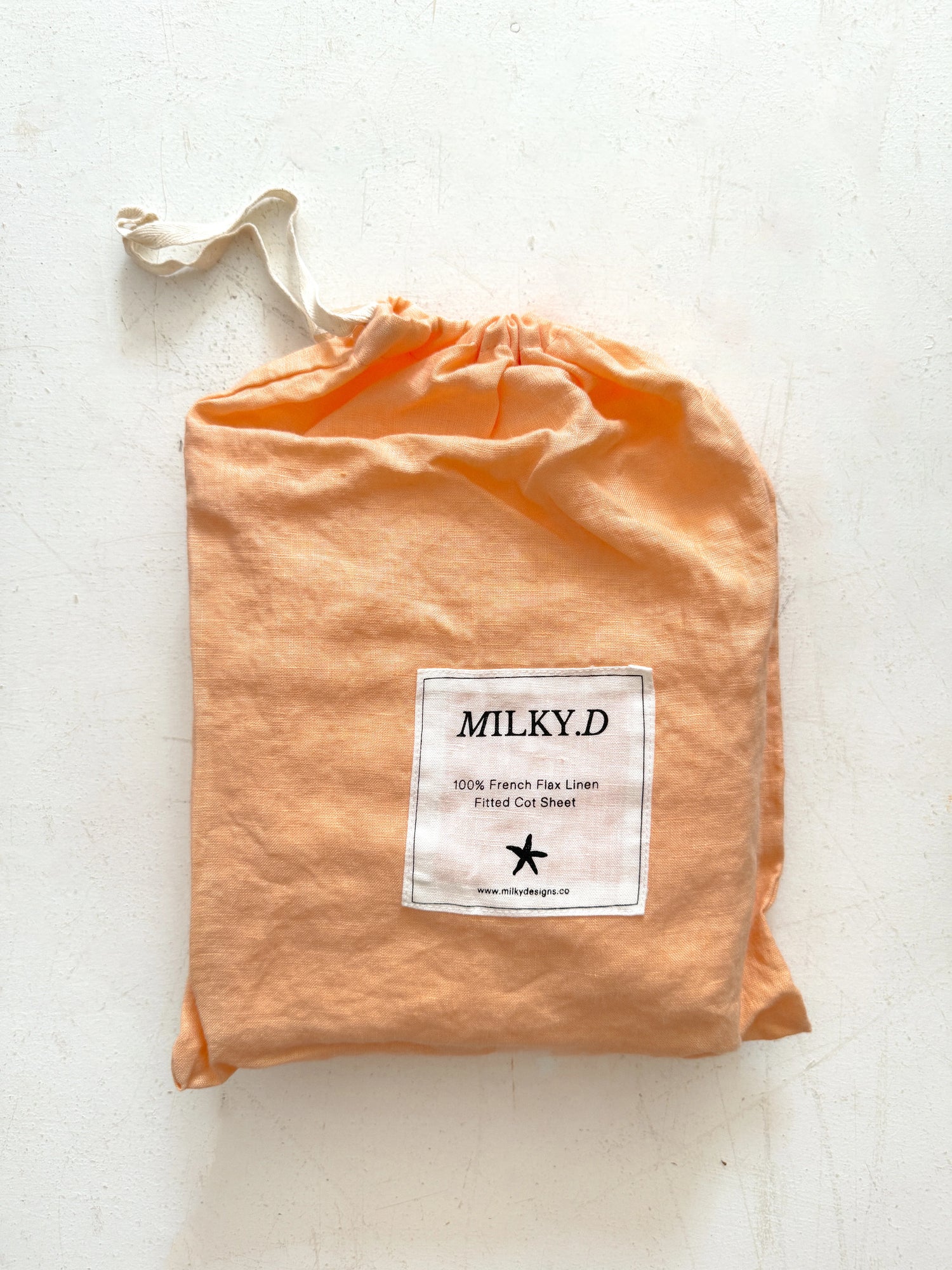 Peach Linen Bassinet Sheet