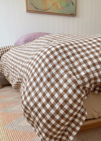 Pure Linen Duvet Cover | COCO GINGHAM