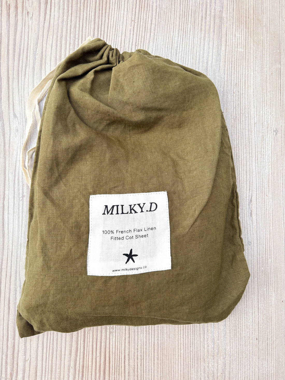 Olive Linen Bassinet Sheet