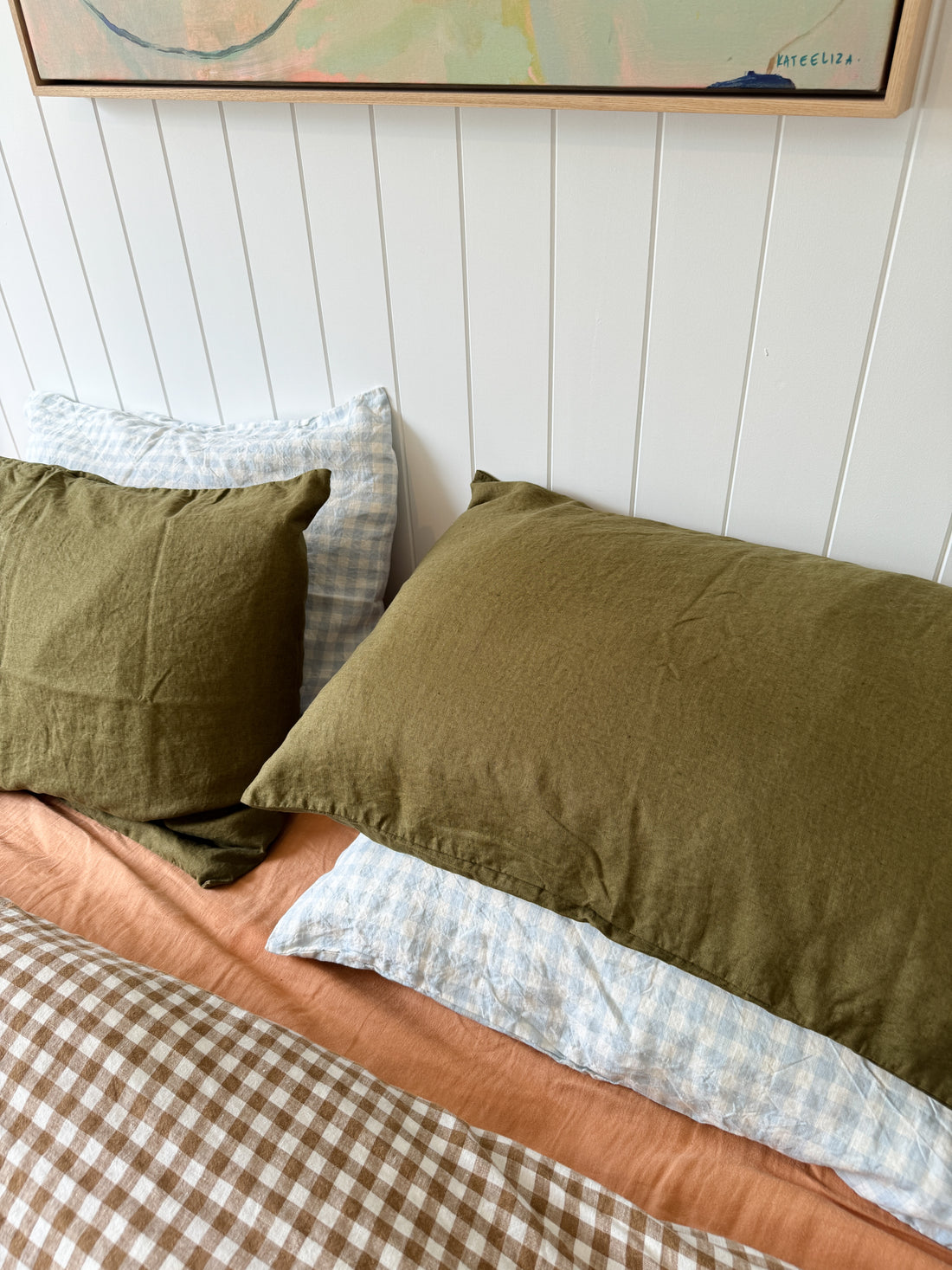 Olive Linen Pillow Slip