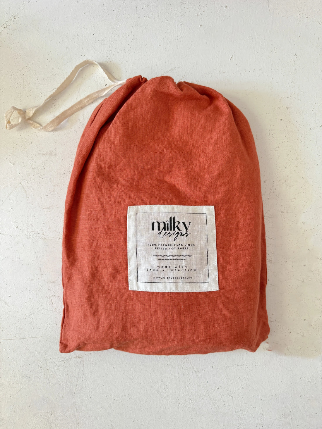 Burnt Ochre Linen Bassinet Sheet