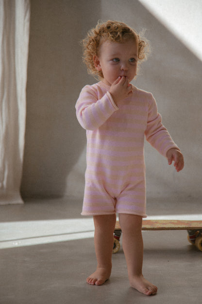 Staple Romper - pink and peach