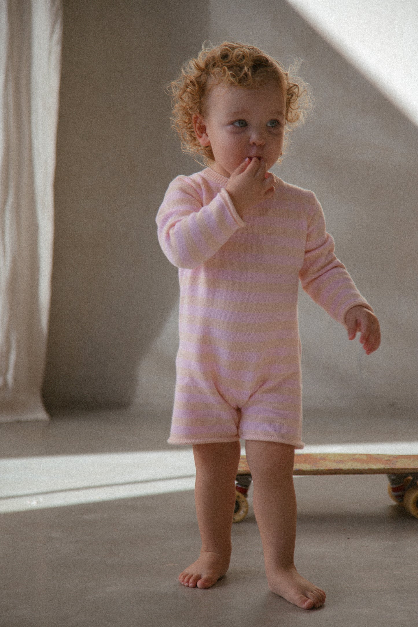 
                  
                    Staple Romper - pink and peach
                  
                