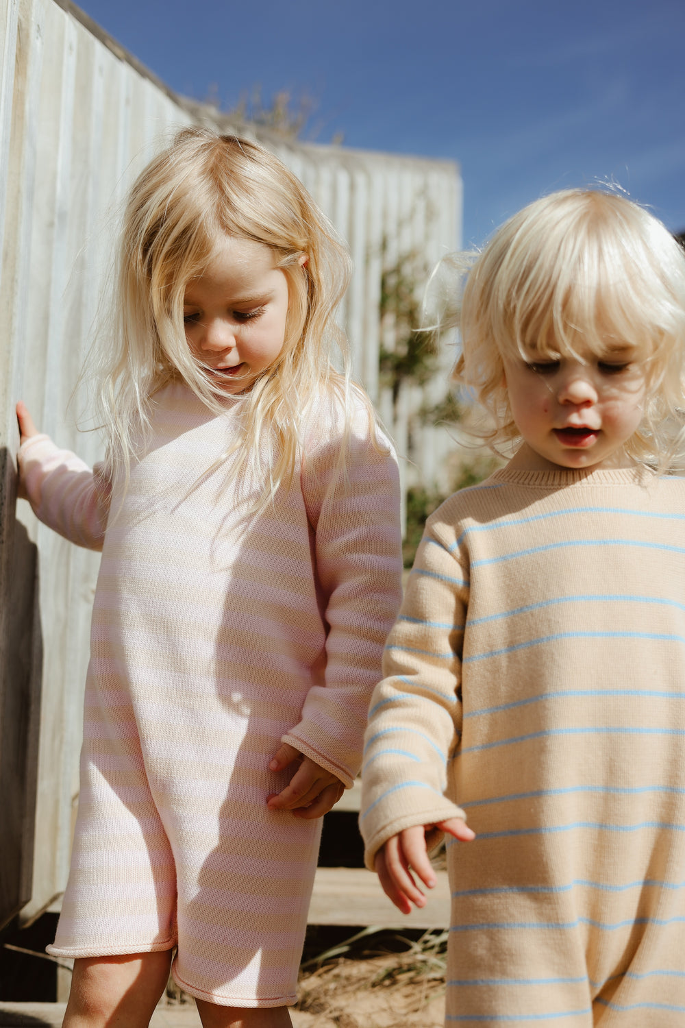 Staple Romper - blue stripe