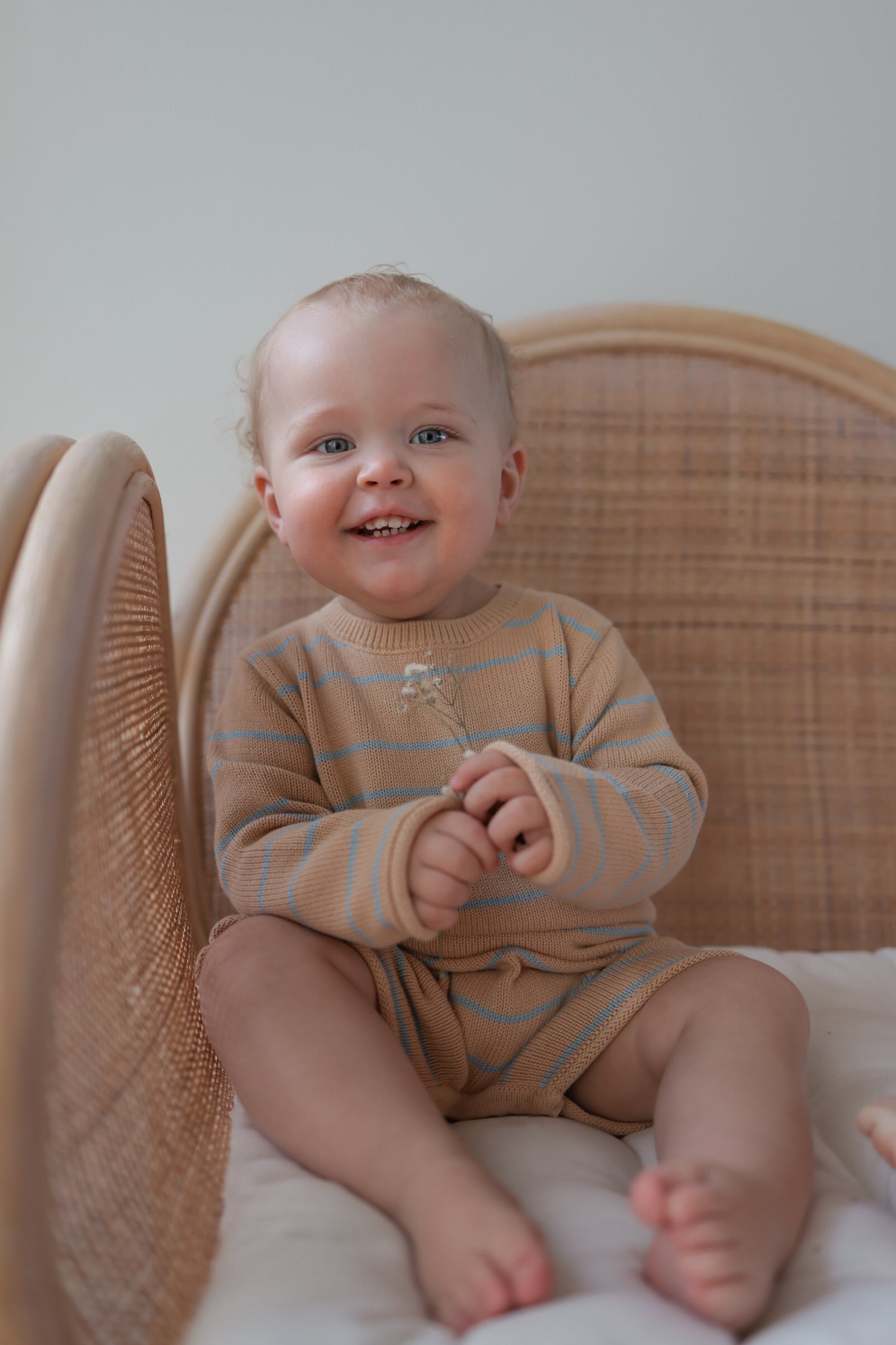 Staple Romper - blue stripe