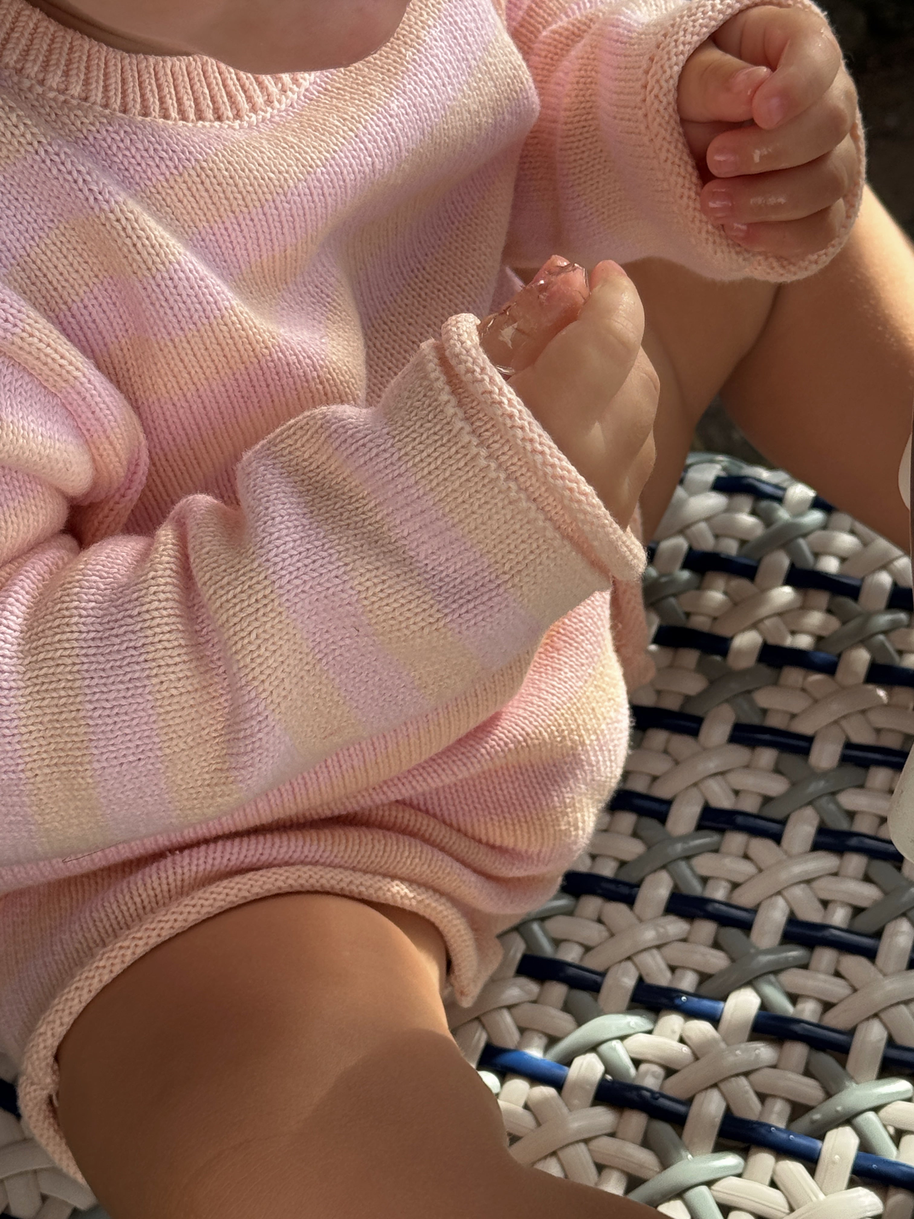 Staple Romper - pink and peach