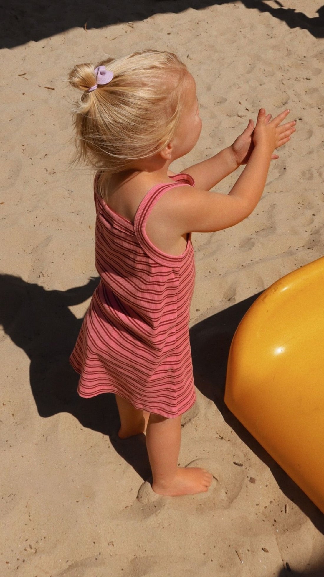 Bobbi Rib Dress - Pink and Red stripe