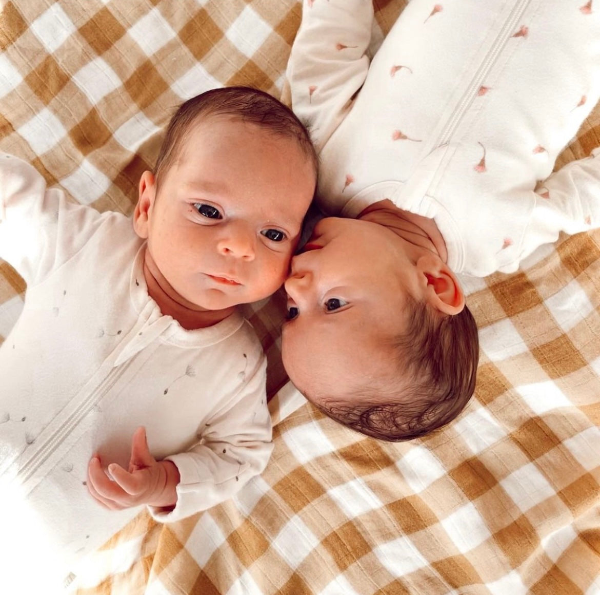 Toffee Gingham Wrap