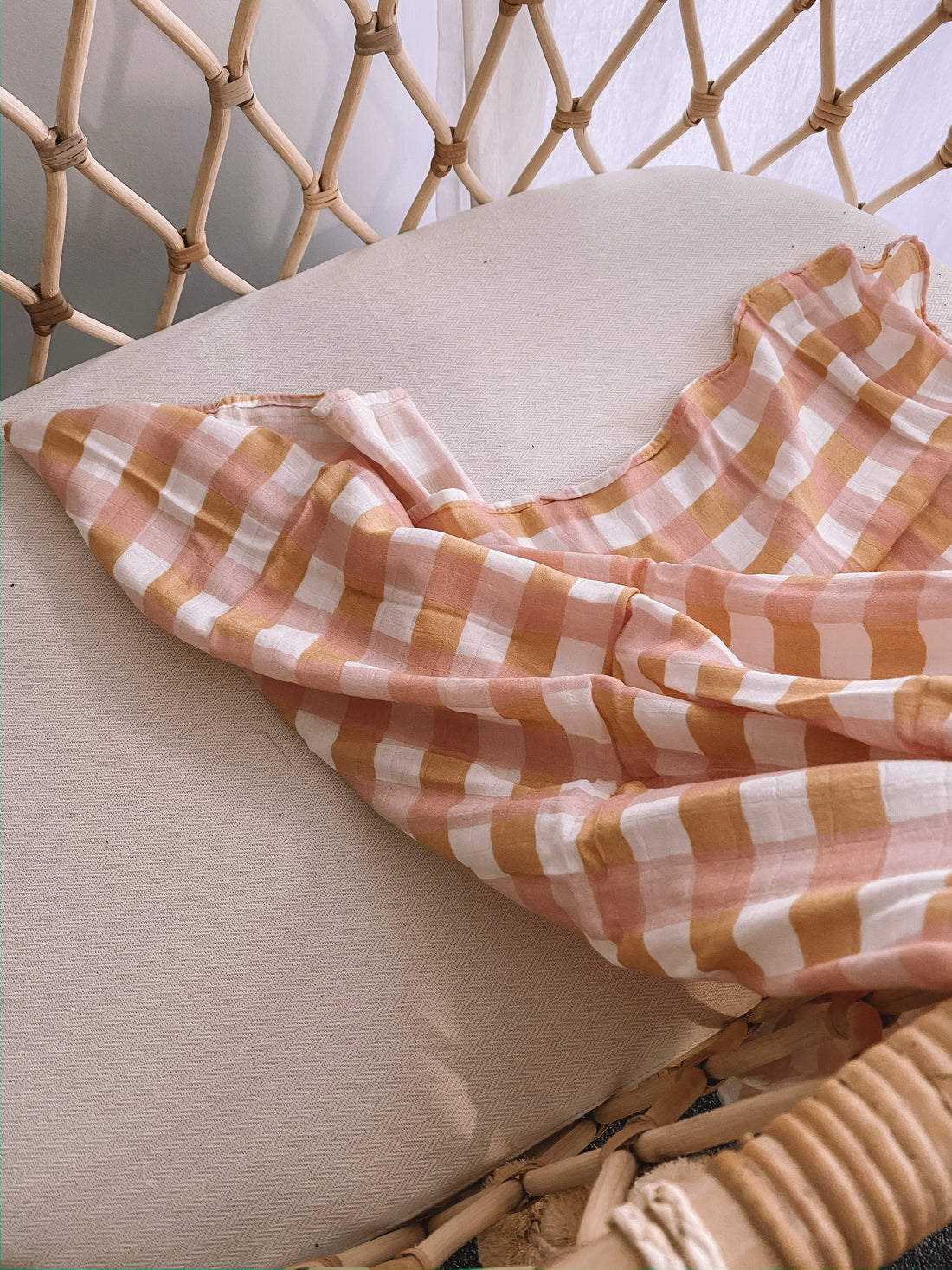 Peach Gingham Wrap