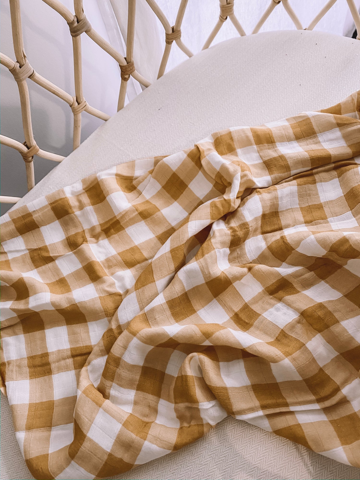 Toffee Gingham Wrap