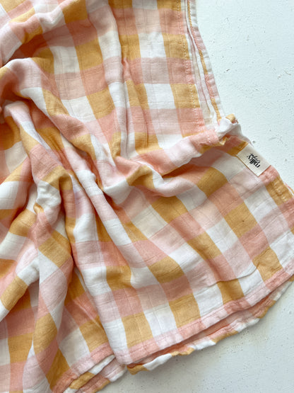 Peach Gingham Wrap