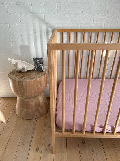 Lilac Linen Cot Sheet