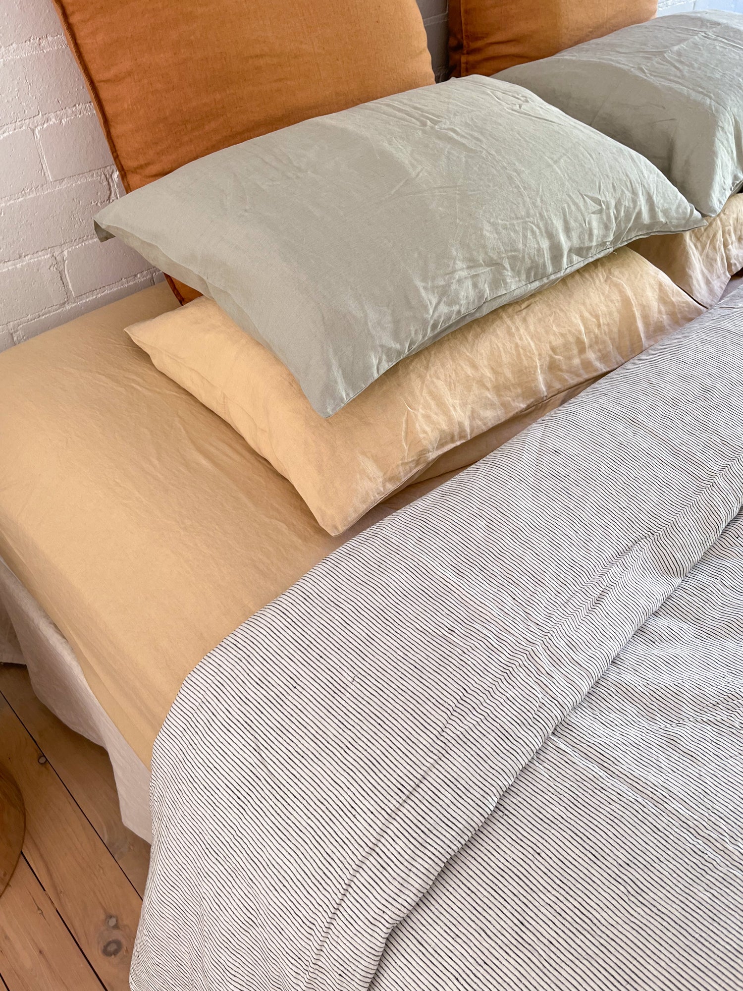 Pure Linen Duvet Cover | PINSTRIPE