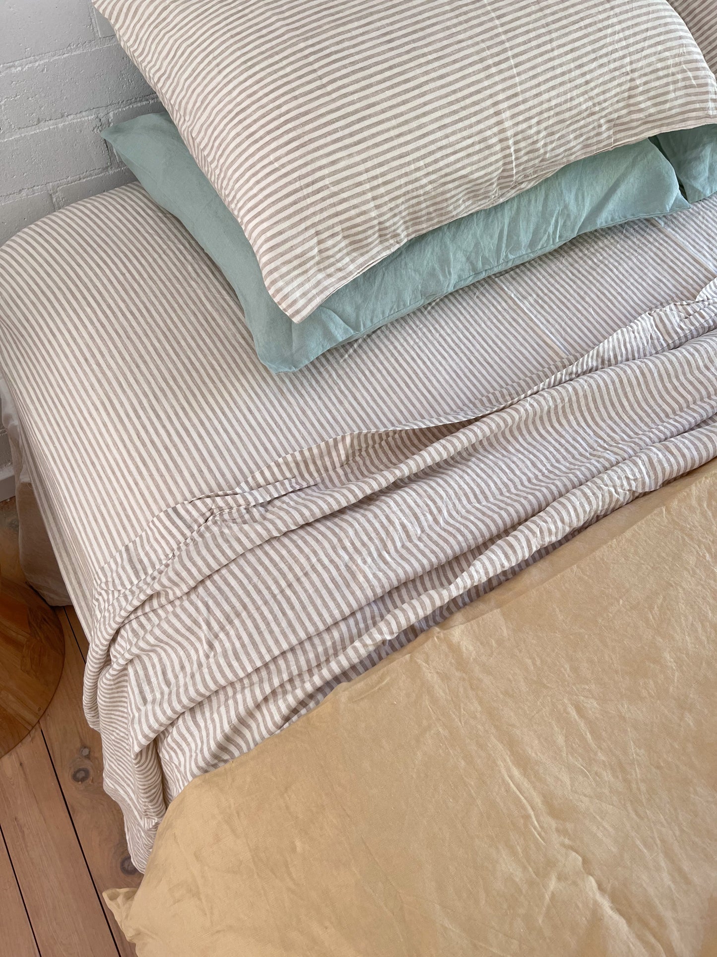 
                  
                    Pure Linen Sheets | BEIGE STRIPE
                  
                