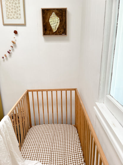 Coco Gingham Linen Cot Sheet