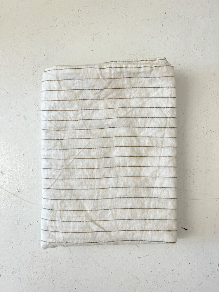 Olive Pinstripe Linen Pillow Slip