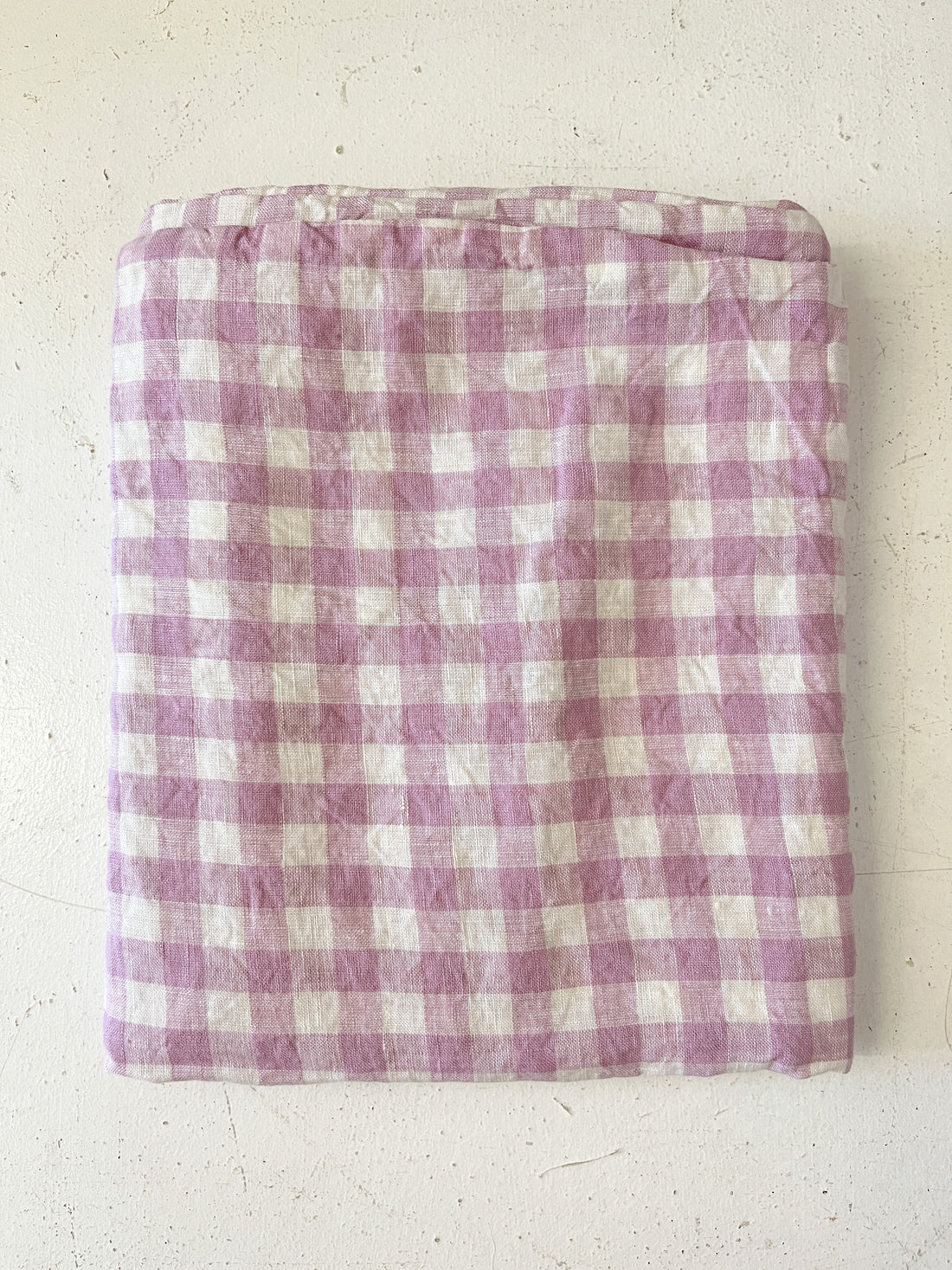 Lilac Gingham Linen Pillow Slip