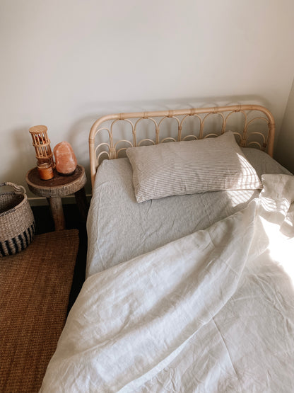 Pure Linen Sheets | PINSTRIPE | S &amp; KS