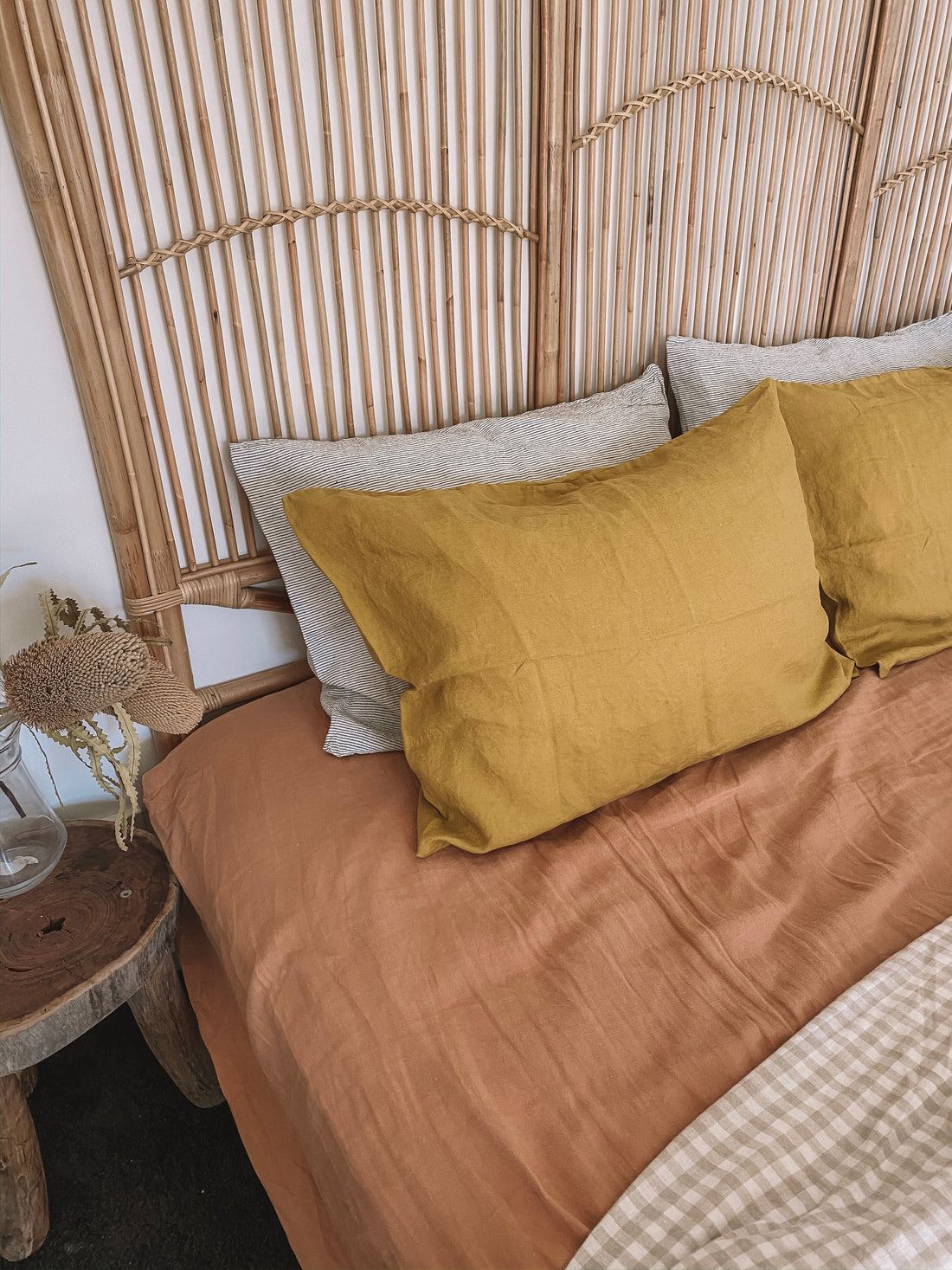 Ochre Linen Pillow Slip