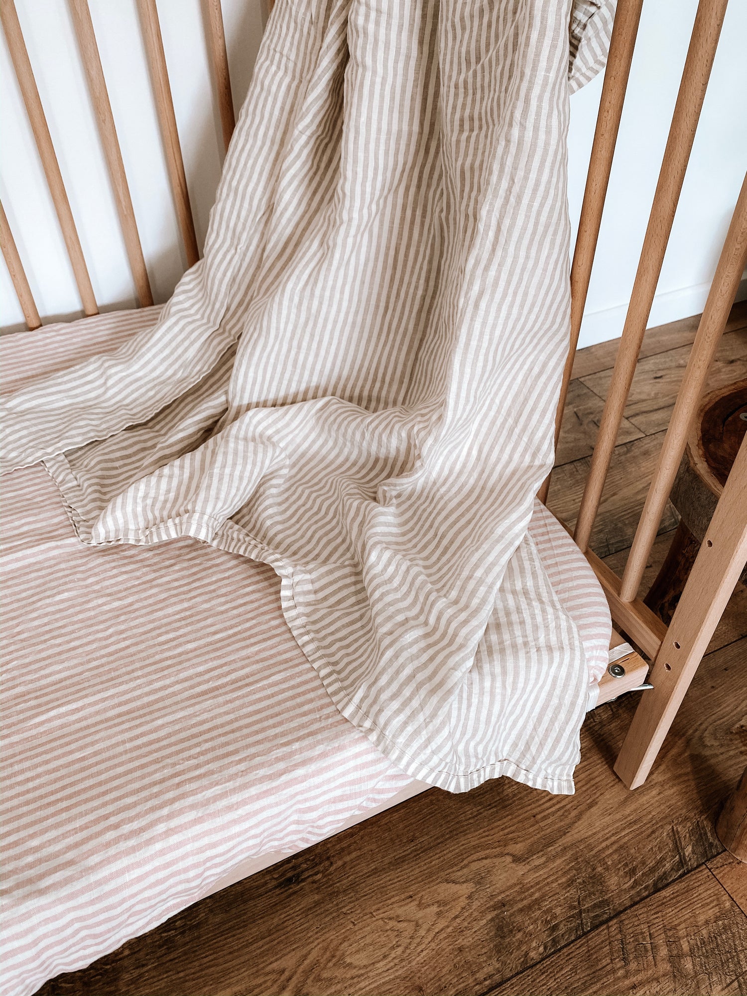 Beige Stripe Linen Wrap