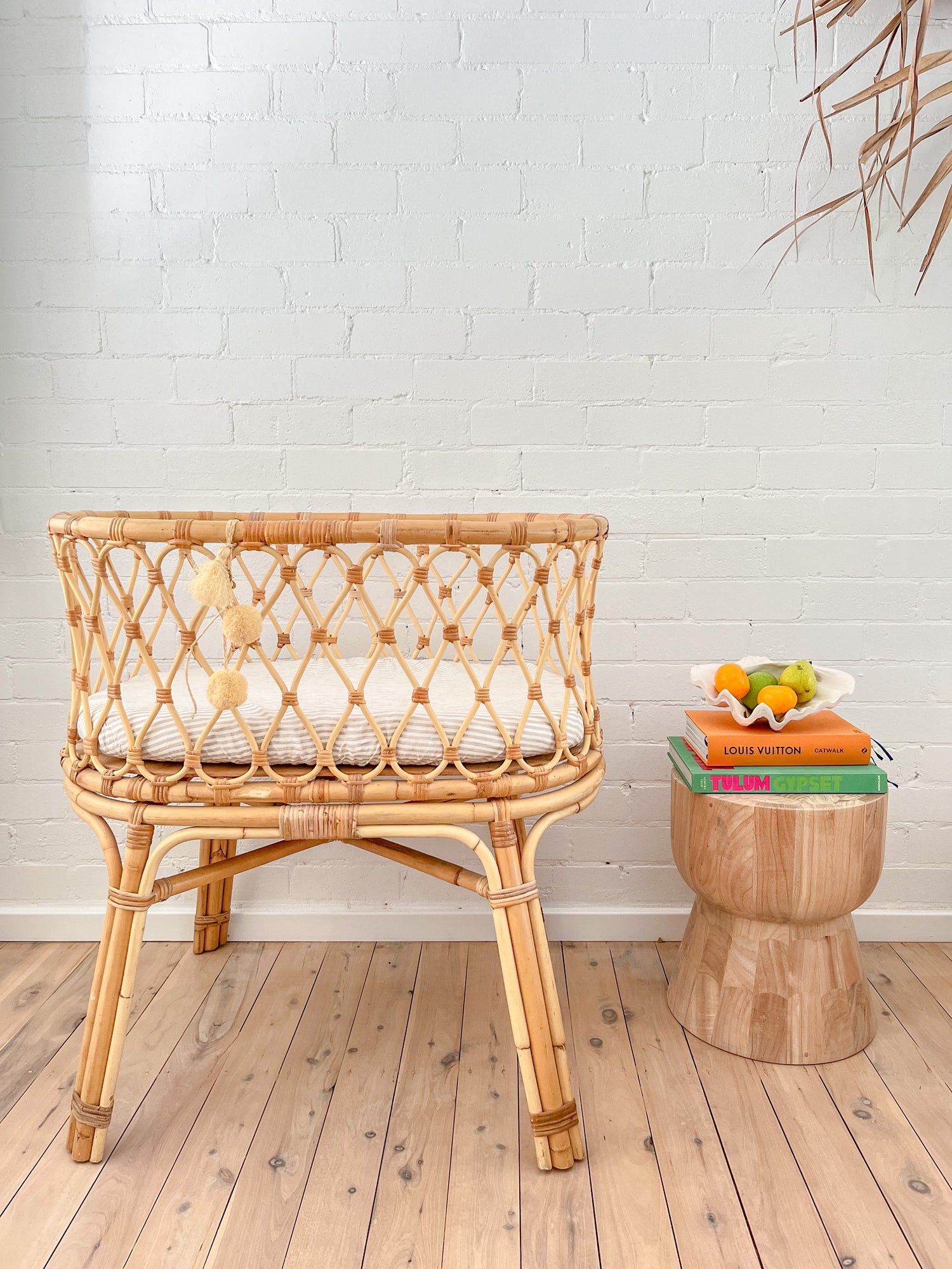 Beige Stripe Linen Bassinet Sheet