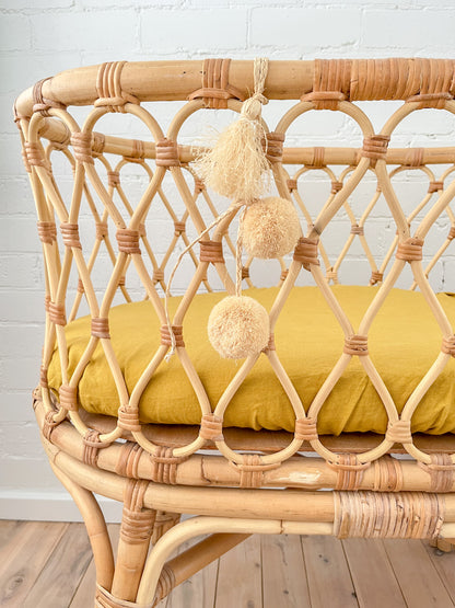 Ochre Linen Bassinet Sheet